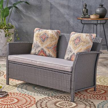 Wicker loveseat and online table